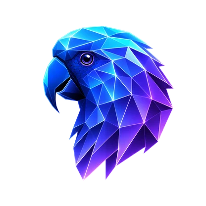 Sisserou Digital Solutions Ltd logo — a geometric luminous Sisserou parrot emblem